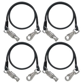 MIYABALA Bungee Horse Trailer Ties,36 Inch Long Bungee Cross Ties for Horses with Super Strong Quick Release Panic Snap and Bull Snap for Horse Trailer Accessories (Black 4 Pack)
