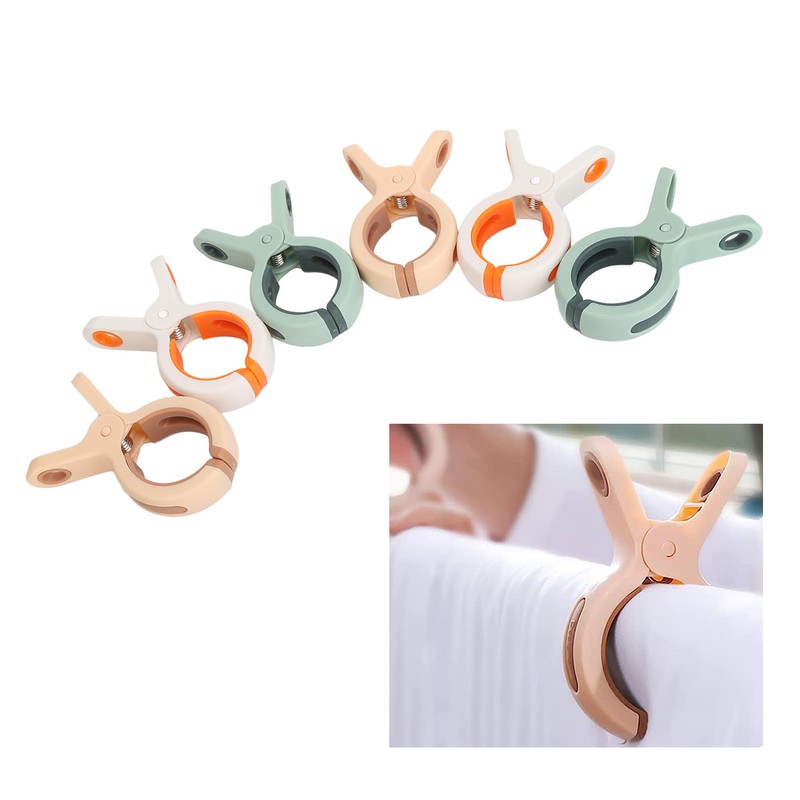 6PCS Beach Towel Clips Multifunctional Rustproof Windproof Quilt Drying Clip