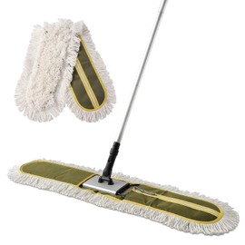 CLEANHOME 36" Commercial Dust Mops for Floor Cleaning Heavy Duty Floor Duster Mop with Long Handle Hotel Gym Household Cleaning Supplies for Hardwood, Tiles, Marble Floors,Green