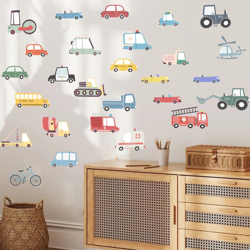 Upfirst 9PCS Watercolor Transportation Wall Decal