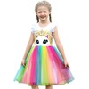 PrinceSasa Infant Summer Party Wedding Unicorn Rainbow Dresses Girls Outfit,6PDPAT51,5-6