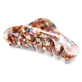 QinGoo Large Hair Clip Coffee Hair Clip, Hair Clip, Tightly Curled, Hair Accessory, Cute, Korean, Women's, 1 Piece (4.1 x 1.6 x 1.6 inches (10.6 x 4.2 cm), Magic Color)