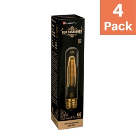 Xtricity T9 Vintage Incandescent Amber Filament Bulb, Radio Tube, Edison Style, 60W, 200 Lumens, E26 Medium Base, Dimmable (4 Pack)