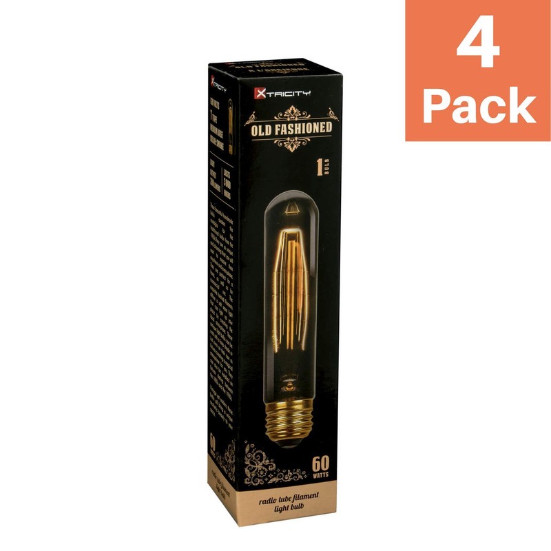 Xtricity T9 Vintage Incandescent Amber Filament Bulb, Radio Tube, Edison