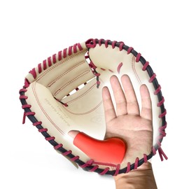 Catcher's Thumb Shield Baseball Thumb Guard for Baseball & Softball Catchers Thumb Protector for Baseball Catcher Gear Training Aid Catcher Accessories Reduce Sting-Red