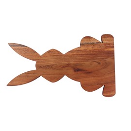 WOODLERY Funny Bunny Shaped Wooden Serving Board, Wood Cutting Board for Kitchen, Wooden Charcuterie Boards, Easter Gift Serving Platter for Cheese and Food, 13.5" x 7.9"