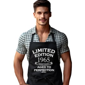 DCG PRINTWEAR 60 Years Old Apron for Men – Funny Born in 1965 Gift – BBQ or Cooking Present for 60th Birthday