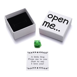 Kvekstio I Love You Frog Gift, Adorable Green Frog Gifts Set for Husband Wife Couples, Cute Frogs Matchbox Gift, Open Me Surprise Box with Love Note for Anniversary Valentine's Day Birthday