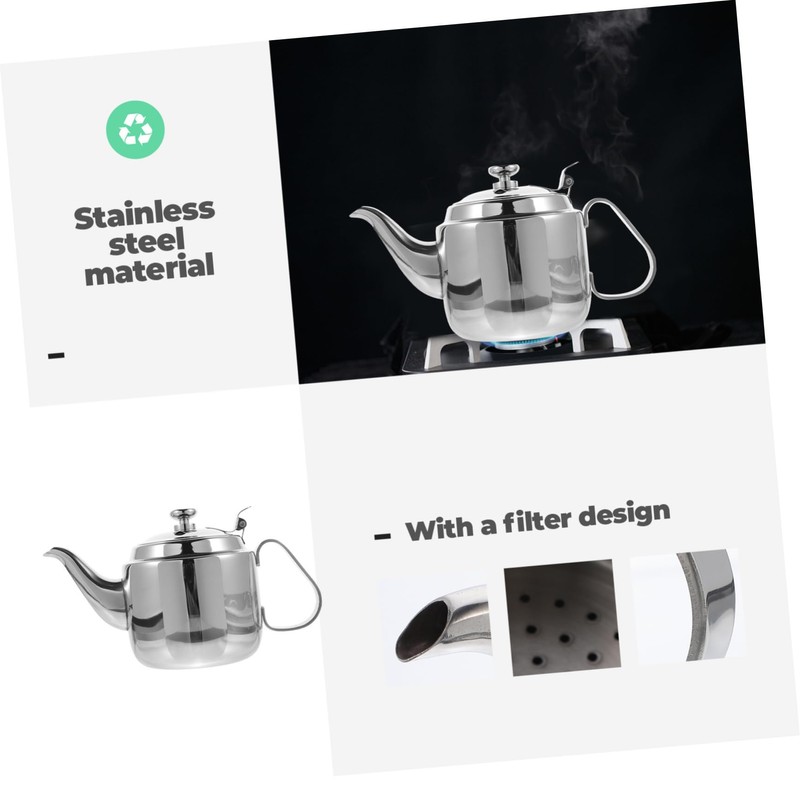 OHPHCALL 1pc Stainless Steel Strainer Kettle Tea Pot with Automatic