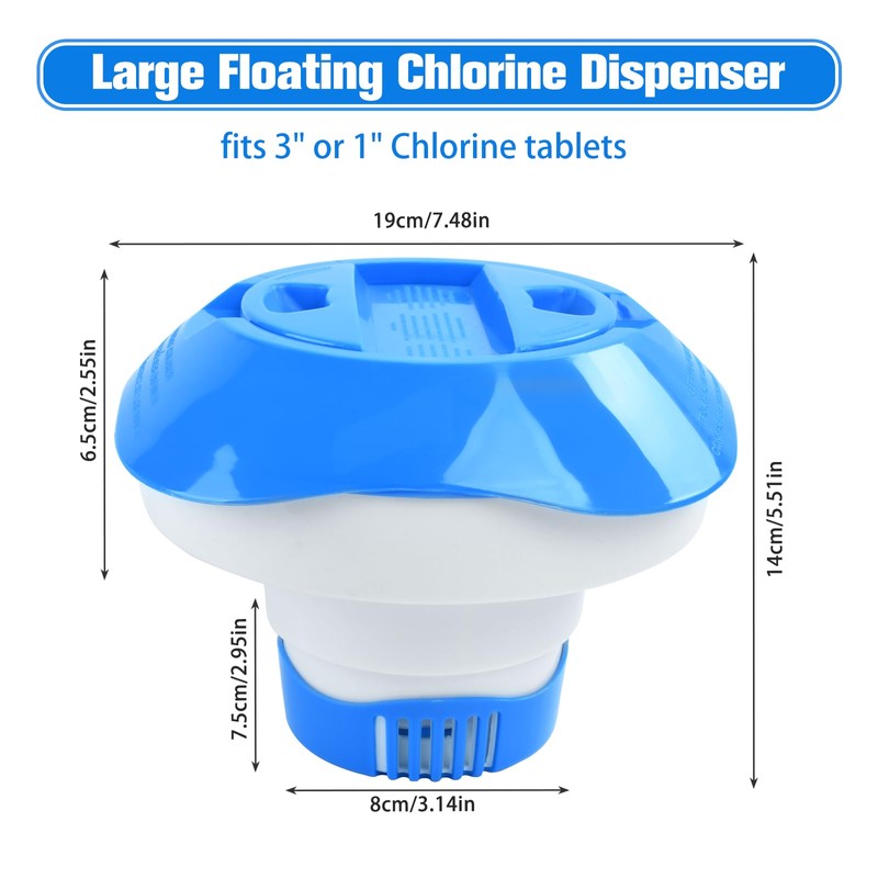 DIELOVEHUA 7 Inch Pool Dosing Float, Dosing Float, Pool Chlorine