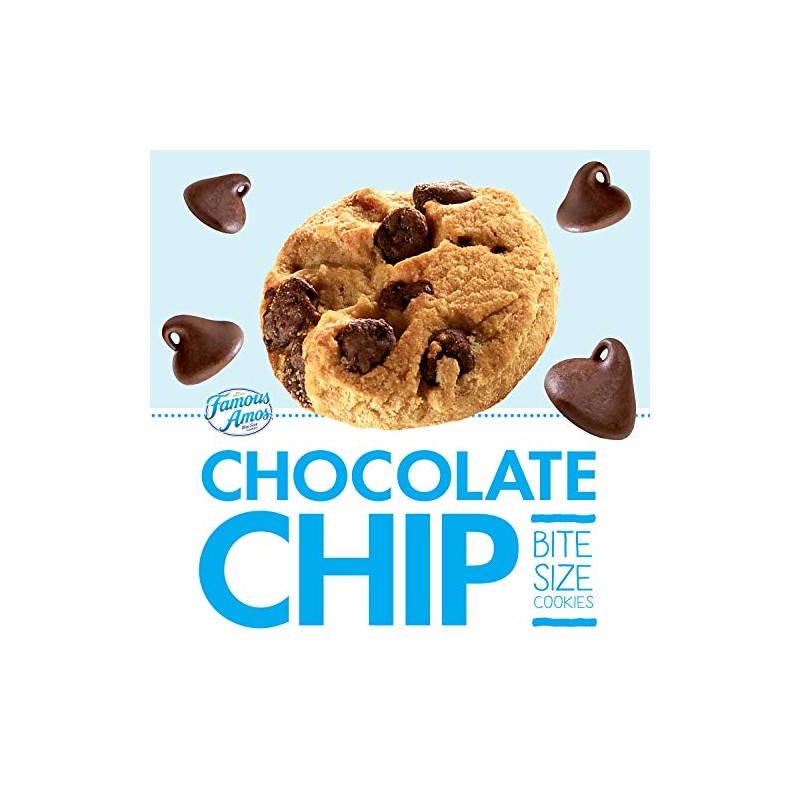 Famous Amos Cookies, Bite Size Chocolate Chip, Single Serve, 1.2