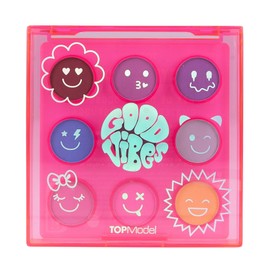 Depesche TOPModel Night Light 12879 Eyeshadow Palette with 9 Beautiful Colours in Neon Pink Box with Holo Print