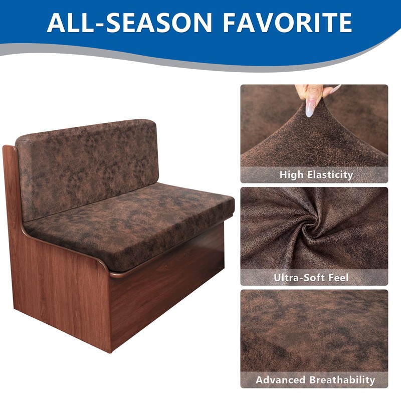 ANARACHON Leather Look RV Camper Dinette Cushion Covers, Washable RV