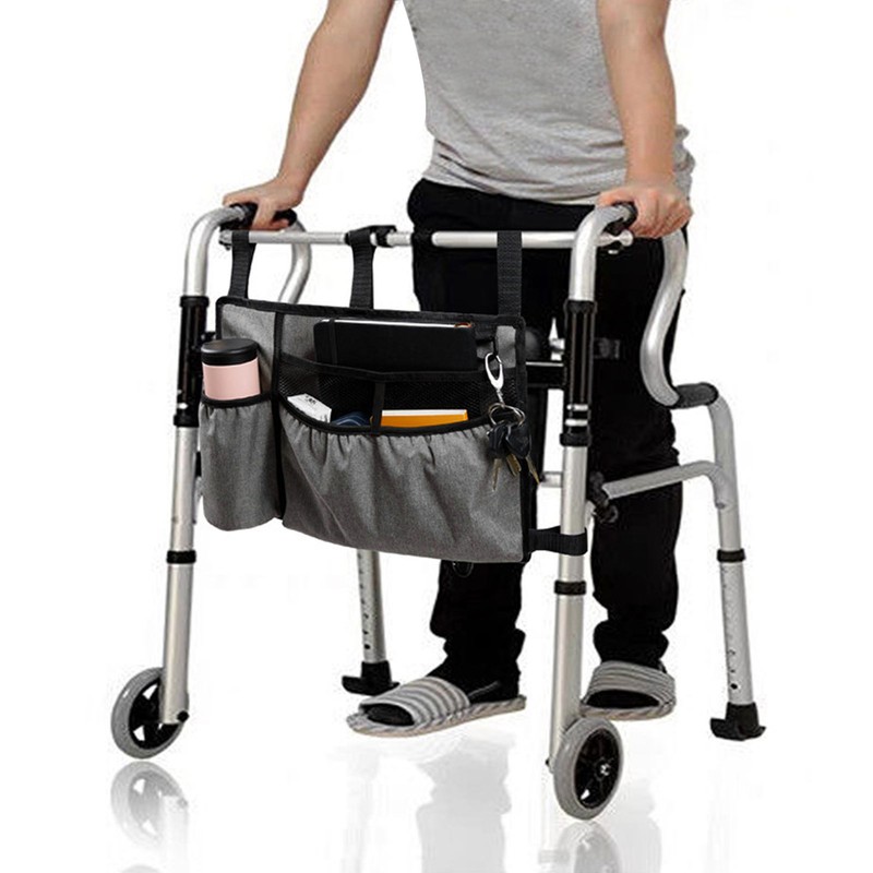 Multi Pocket Oxford Cloth Walker Storage Bag Wheelchair Side Hanging