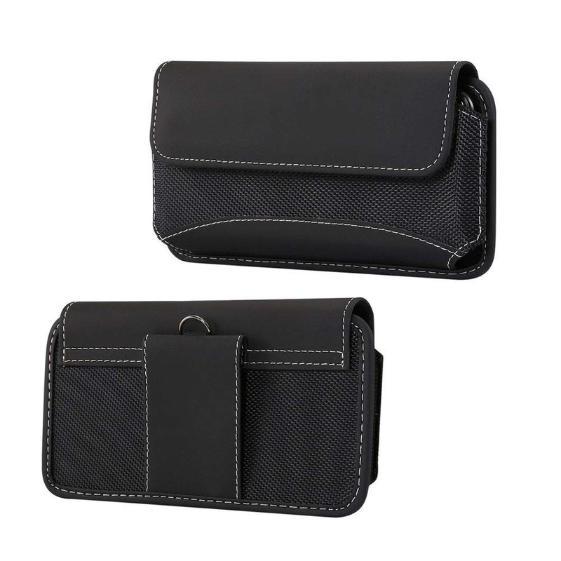 DFV mobile - Belt Case Cover Horizontal Leather & Nylon