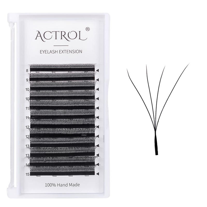 ACTROL W Eyelash Extensions 4D Volume 0.07D Curl 8-15mm Easy