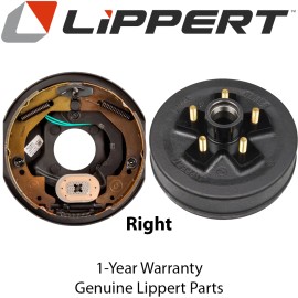 Lippert 10x2.25 RH Brake + 5 on 4.5 Drum Hub 3.5K - Fits Dexter/AL-KO/R
