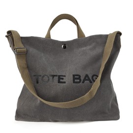 Huwzder Women Canvas Tote Bag Travel Shoulder Bag Large Capacity Crossbody Top Handle Fashion Handbags (Gray)