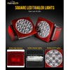 Partsam Partsam 12V Submersible Square Led Trailer Lights, Red White