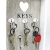 COM-FOUR® Wooden Key Cabinet with 3 Key Hooks, 25 x