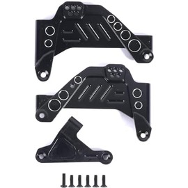 Pothyes SCX10 III Shock Towers Kit Front Adjustable Shock Hoops for Axial AX103007 1/10 RC Crawler Aluminum Upgrades Parts 3Pcs (Black)