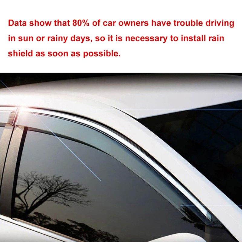 Side Window Deflectors Rain Guards Vent Window Visors for Ford