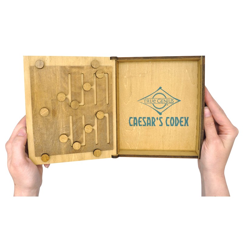 Project Genius: True Genius - Caesar's Codex, Wood Brainteaser Puzzle,