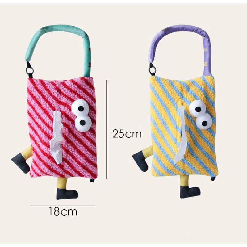 Clapoyis Hanging Tissue Case, Adorable Car Tissue Cover, Fabric (Yellow)