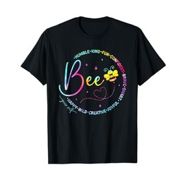 Bee Happy Kind Brave Humble Smart Positive Bumblebee Womens T-Shirt