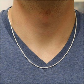 Verona Jewelers Sterling Silver Diamond-Cut Rope Chain Necklace 2MM, 2.5MM, 3MM- 925 Braided Twist Italian Necklace (26, 2MM)