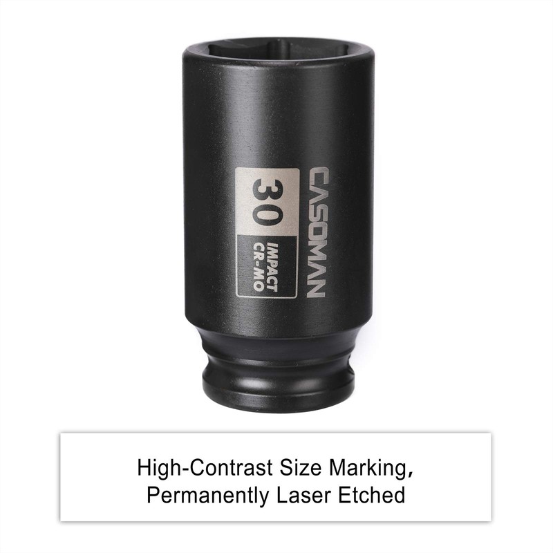 CASOMAN 1/2" Drive x 30 mm Deep 6 PT Impact