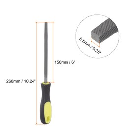 HARFINGTON 2pcs Square File 6" High Carbon Hardened Steel Cut Hand Rasp with Plastic Handle for Deburring and Removing Material