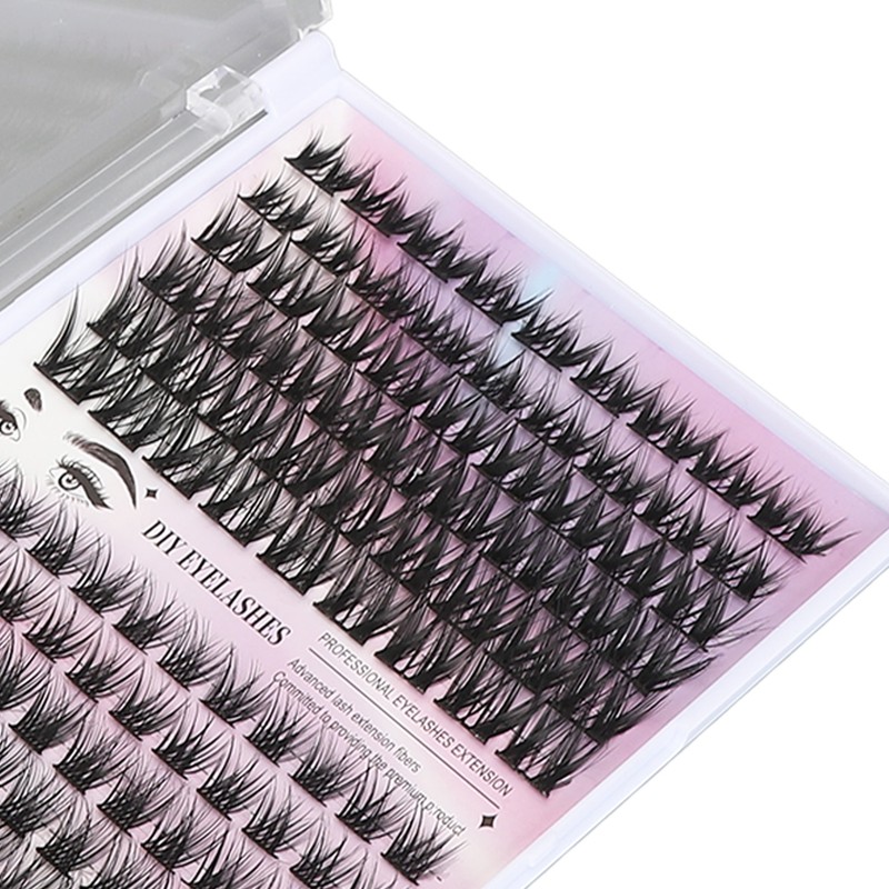 126 Cluster Lashes 10‑14mm Fluffy D Curl Individual Lashes for