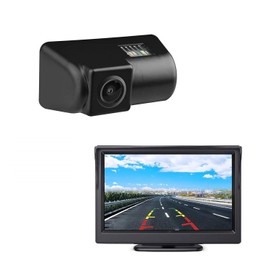 Rear View Camera Waterproof Night Vision Car Rear View Camera Parking Aid License Plate Light (Black) with 4.3 Inch LCD Monitor for Ford Transit MK6 / MK7 Connect Transporter