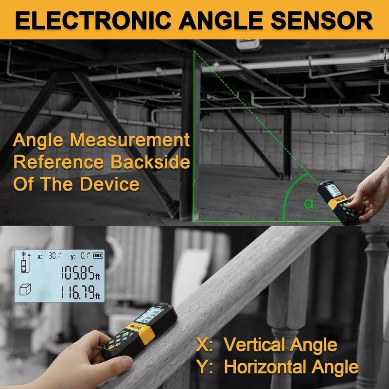 PREXISO Laser Measure Rechargeable 265FtGreen Beam LaserMeasureme