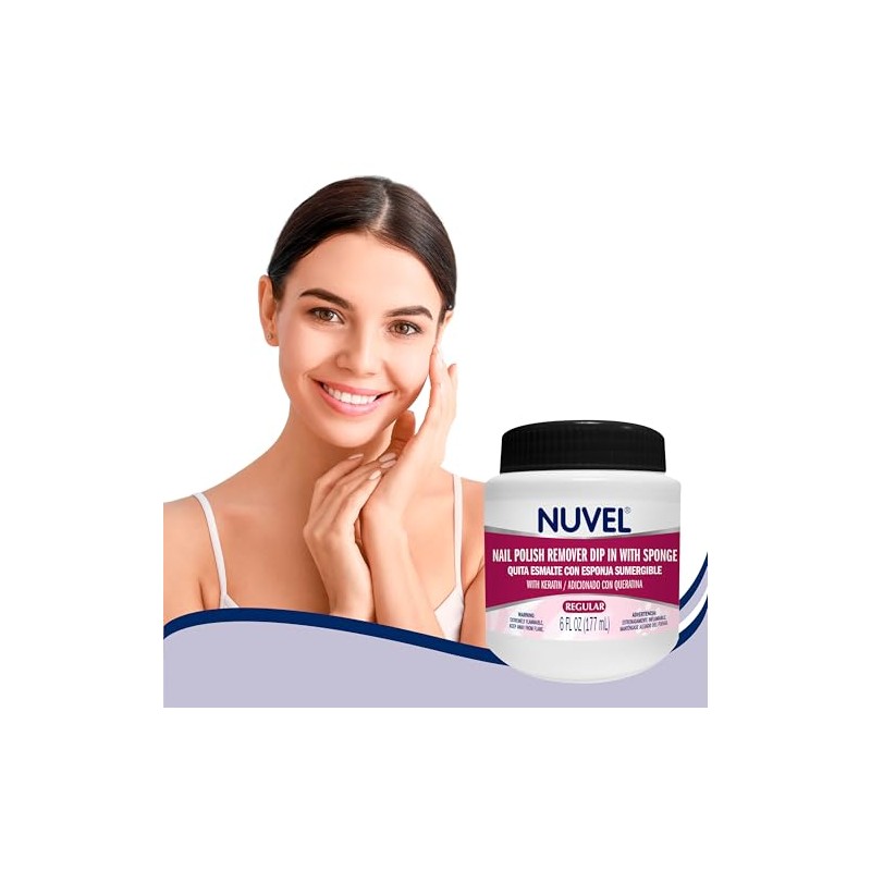Quitaesmalte Nuvel con Esponja DIP-IN 177ml | Remueve Esmaltes de