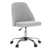 OLIXIS Armless Office Chair Cute Fabric Adjustable Swivel Wheel Desk