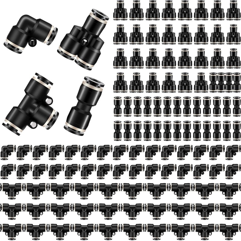 Hotop Push to Connect Fittings Air Line Pneumatic Fittings Kit