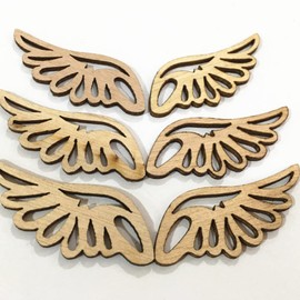 Christmas Wood Angel Wings 80pcs Angel Wings Wings Patches Angel Wings Wooden Patches Hand Painting Wooden Cutouts Blank Drawing Wood Art Pieces for Handicraft Projects