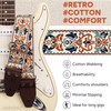 Amumu Beige Brown Spades Heart Embroidery Guitar Strap - Vintage