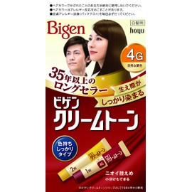 Hoyu Bigen Cream Tone, 4G (Natural Chestnut), Agent 1: 1.4 oz (40 g) + Agent 2: 1.4 oz (40