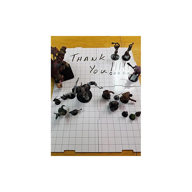 4 Pack Gaming Paper Wet/Dry Erase Tiles 1" Grid