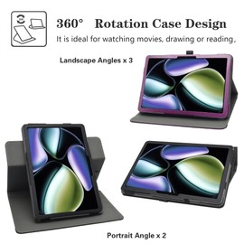 LiuShan Compatible with REDMAGIC Astra case,Zuleisy E8A case,360 Degree Rotation Stand PU Cover for REDMAGIC Astra 9 Inch Tablet(Not Fit Other Tablet),Black