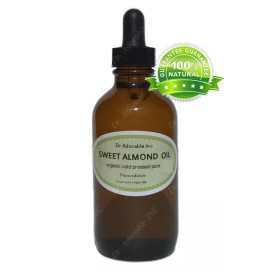 DR.ADORABLE 2 OZ w/dropper ALMOND OIL ORGANIC DRY SKIN HAIR MOISTURIZER COLD PRESSED PURE