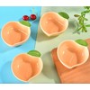 Mozacona - 4 platos de cerámica con forma de melocotón