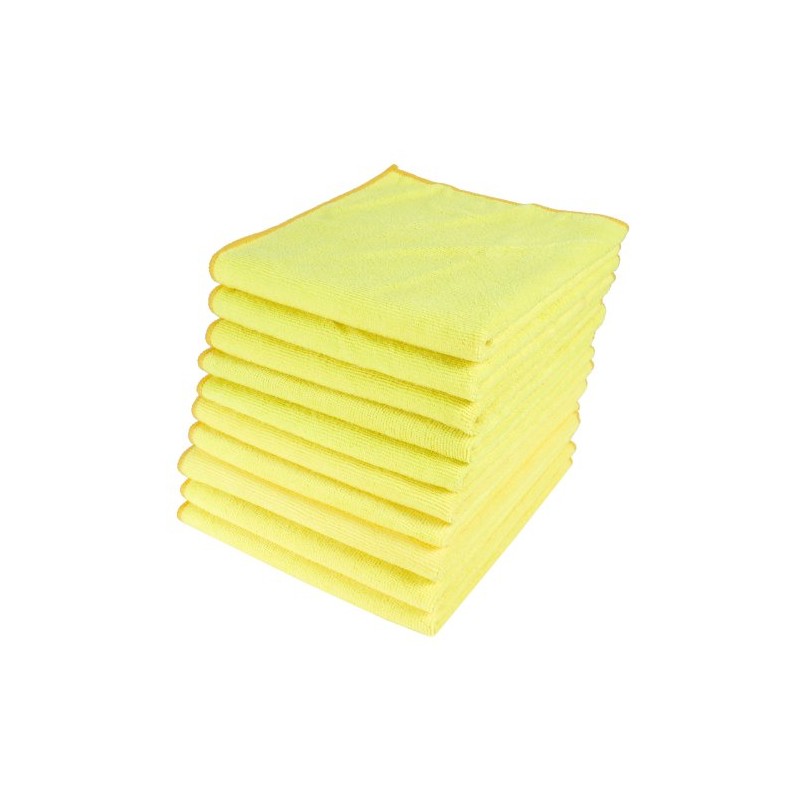 Micro-Pro Yellow Microfibre Cleaning Cloths 10 Pack - 280gsm, 40x40cm,