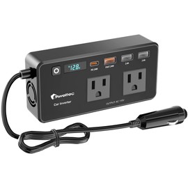 AWELTEC 200W Car Inverter 12V-110V AC Converter LED USB-C PD 4-Port