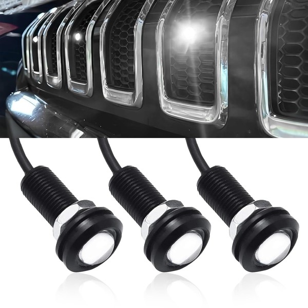 gunroil 3 Pack Car LED Eagle Eye Light, Waterproof Motorcycle