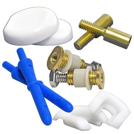 NEXT BY DANCO Zero Cut Bolts | Brass Toilet Mounting Bolts | Toilet Repair | White Bolt Caps | Toilet Bolts Screws (10770)