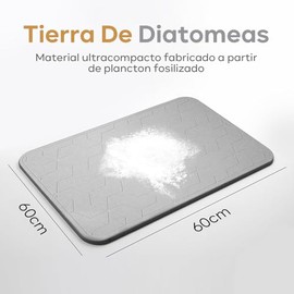 AI-PIKA Tapete para Baño de Piedra, Apete de Ducha de Tierra Diatomácea, Superficie Absorbente Instantánea, Secado Rápido en 30 Segundos, Antideslizante, Fácil de Limpiar, Apto para Tina de Baño